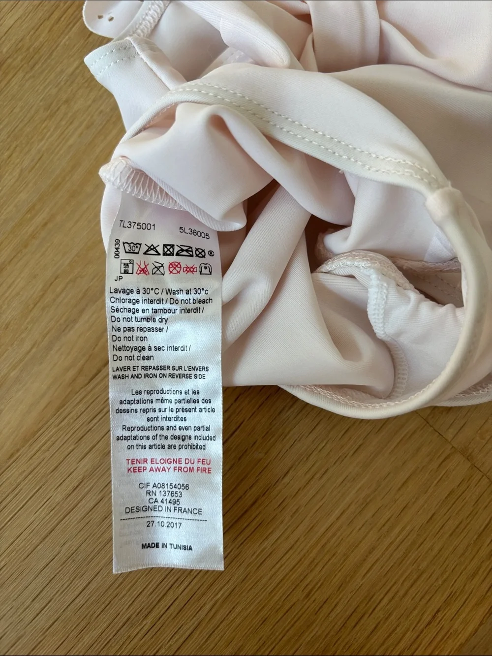Lili Gaufrette Pale Pink One-Piece Swimsuit Size 1 Year